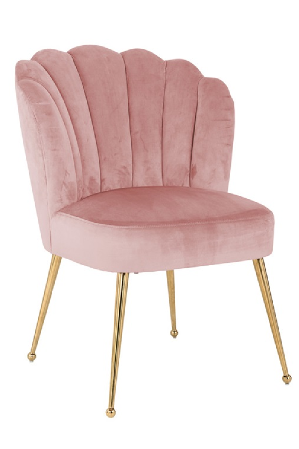 Karu Kritisch Wasserette Scalloped Pink Velvet Chair | OROA Pippa | OROA.com