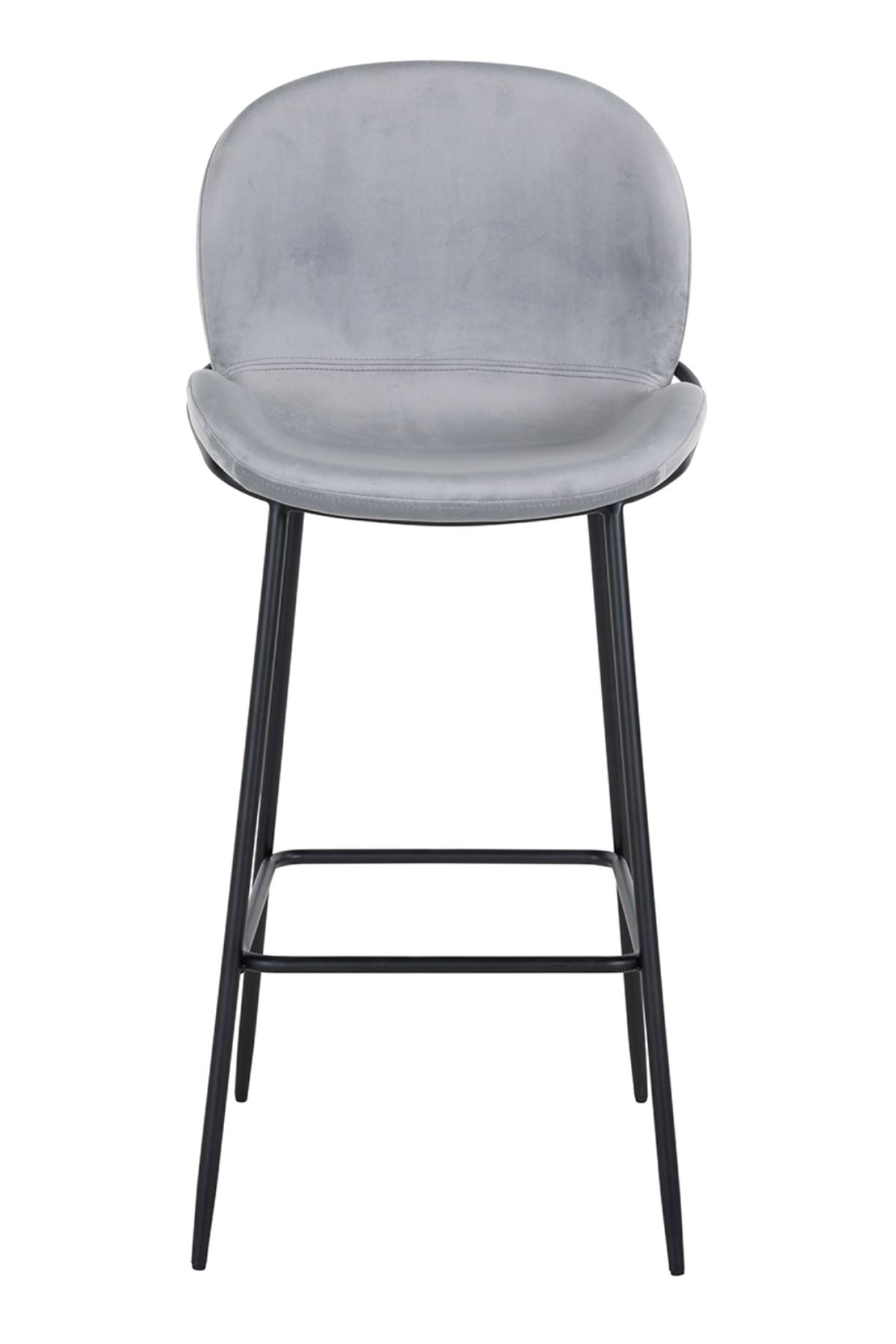 Steel Velvet Black Base Bar Stool OROA Ella OROA - OROA