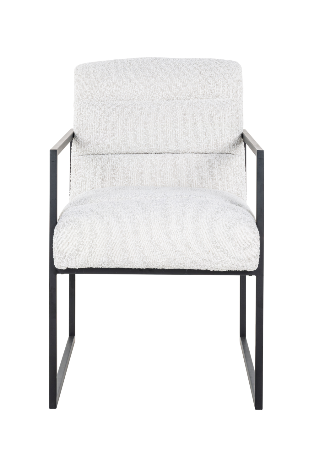 White BouclÃ© Black Framed Chair OROA Lizzy OROA - OROA