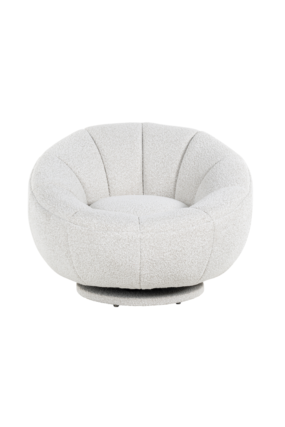 BouclÃ© Swivel Chair OROA Kendall White BouclÃ© OROA - OROA