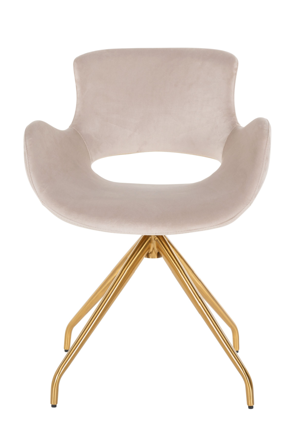 Khaki Velvet Golden Swivel Chair OROA Sierra OROA - OROA