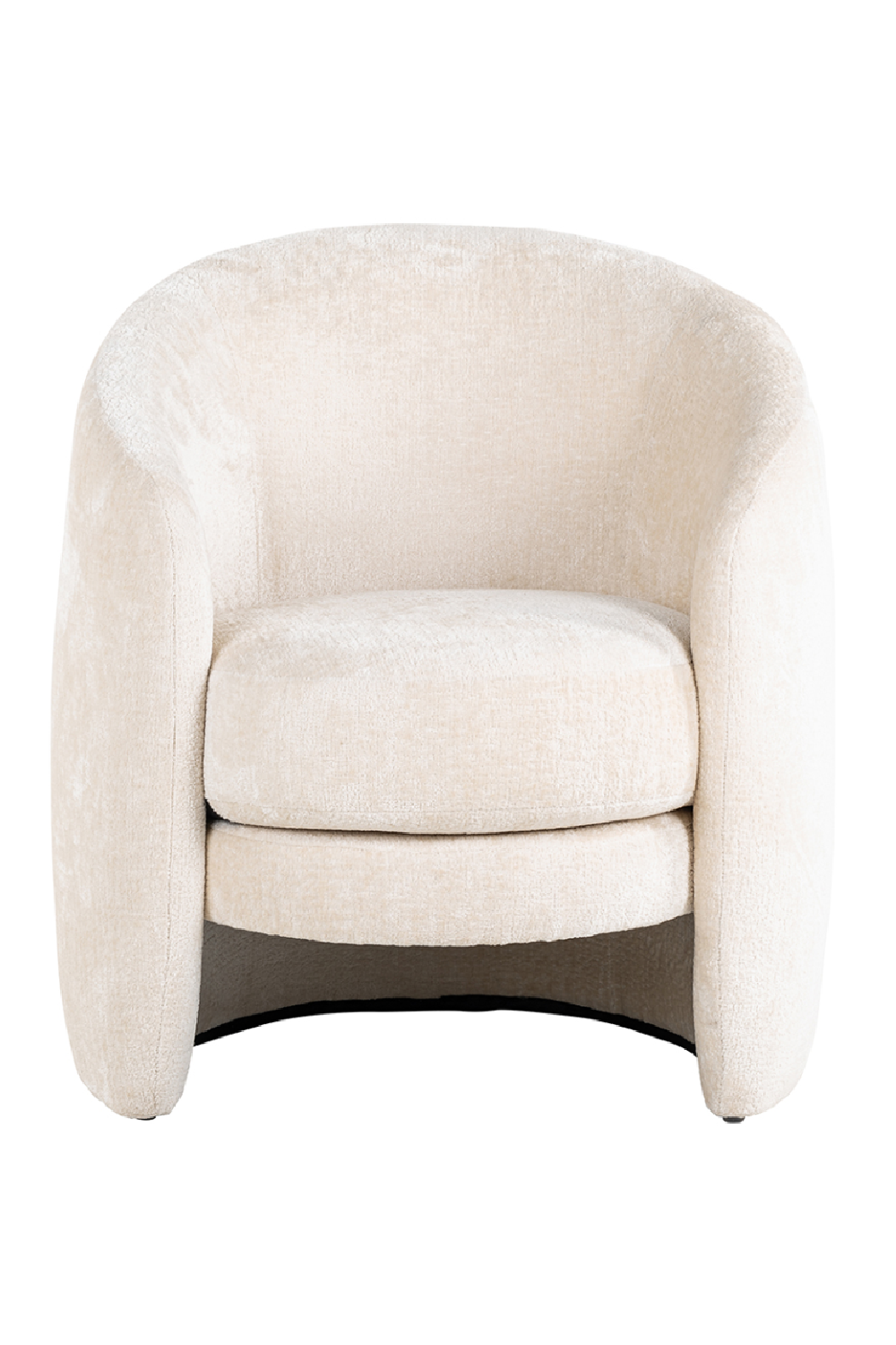 Chenille Upholstered Accent Armchair OROA Fenna White Chenille OROA - OROA