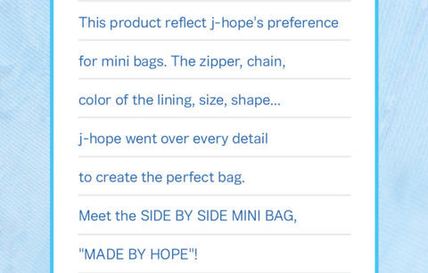 JHOPE [BTS] OFFICIAL MERCH ARTIST-MADE COLLECTION BY J-HOPE [SIDE