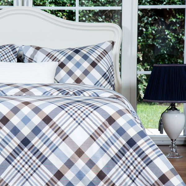 grey plaid flannel duvet cover