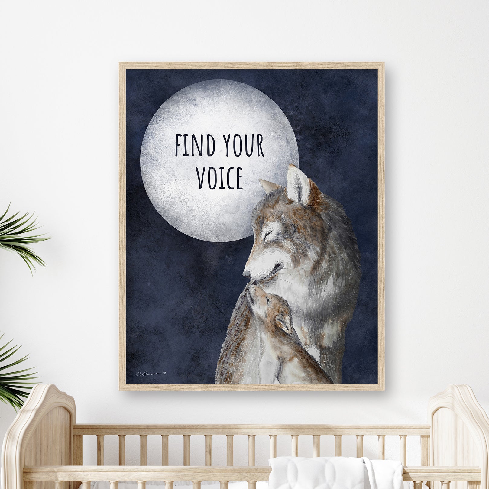 Find Your Voice: Mom and Baby Wolf Wall Art