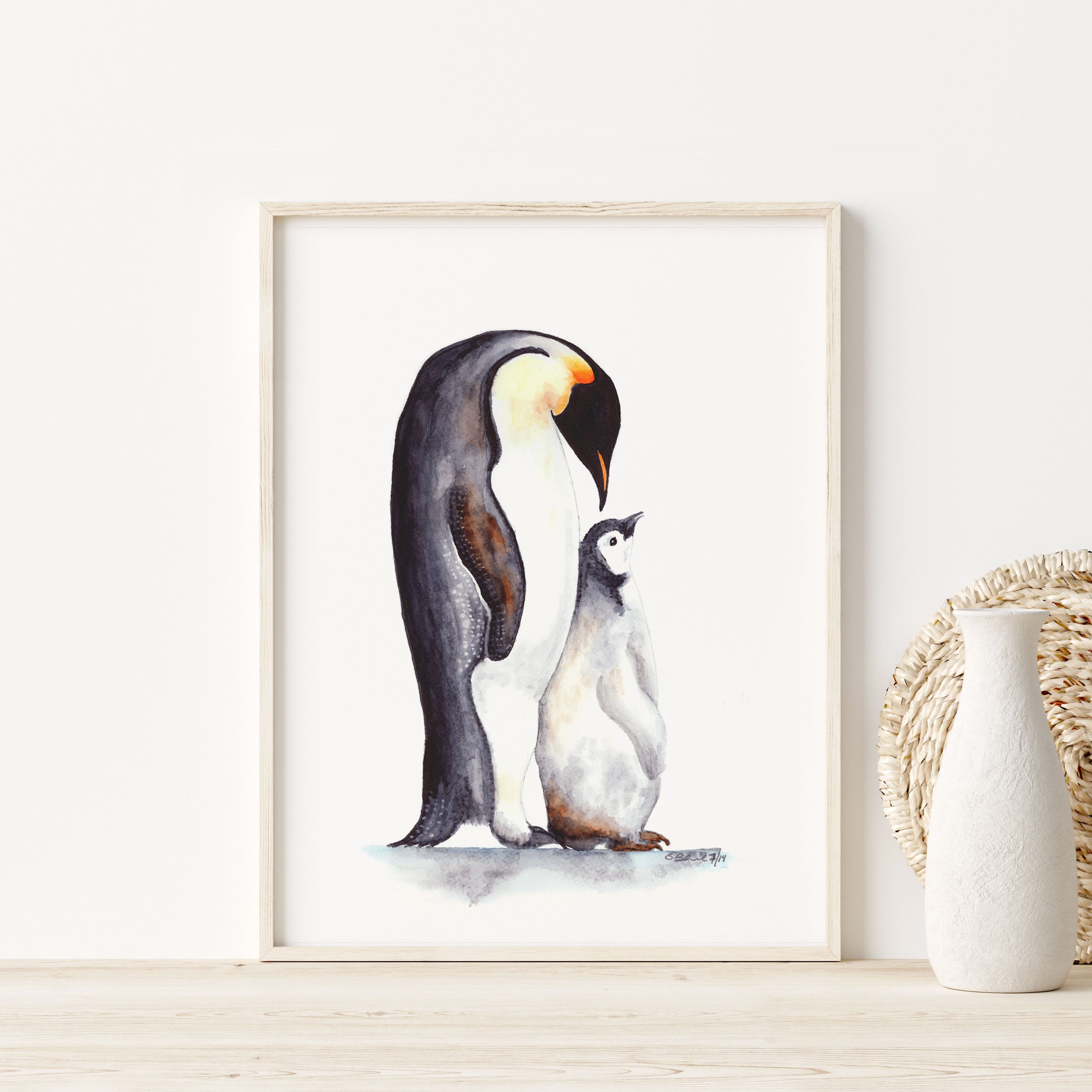 Dad and Baby Penguin