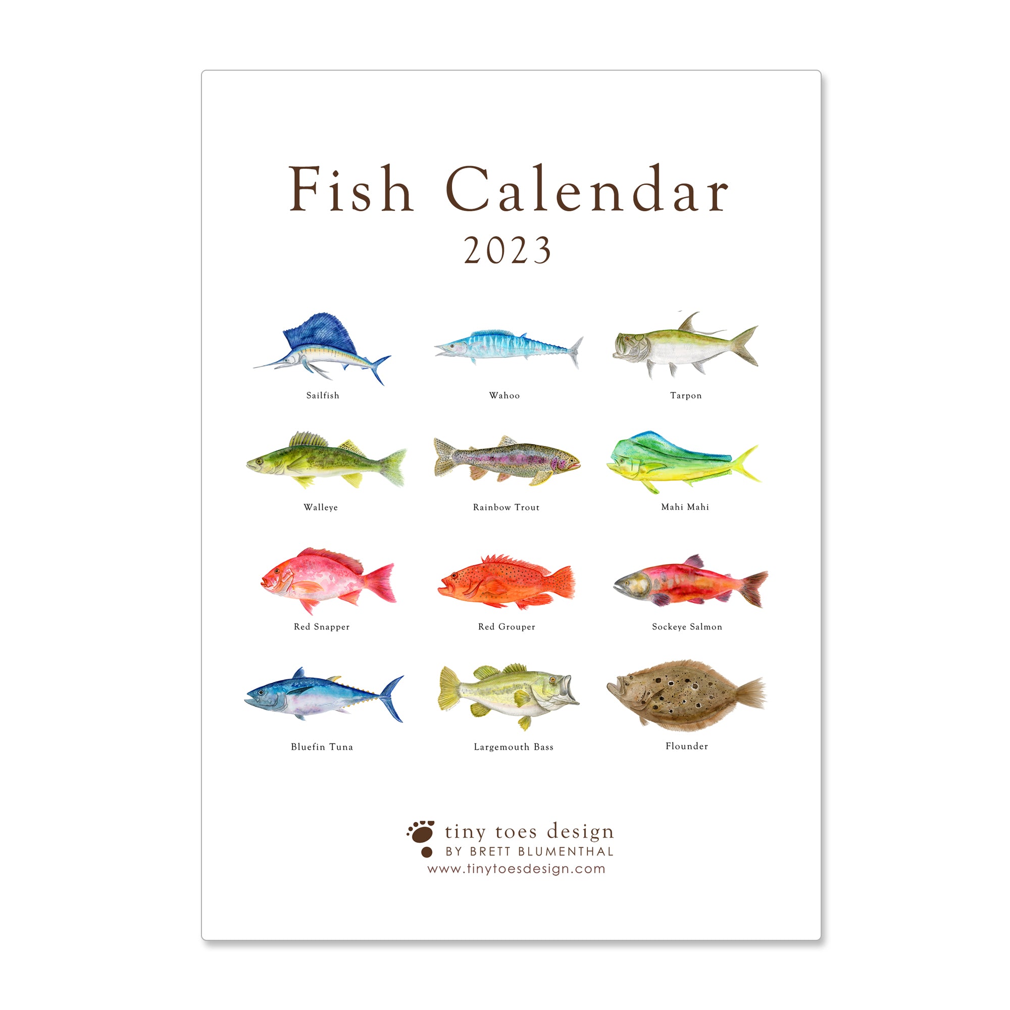 Fish 2022 Desk Calendar | Sport Fishing Gift | Holiday Gifts - Tiny Toes Design