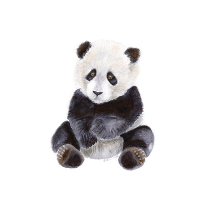 Baby Panda Watercolor Print Animal Nursery Decor Tiny Toes Design