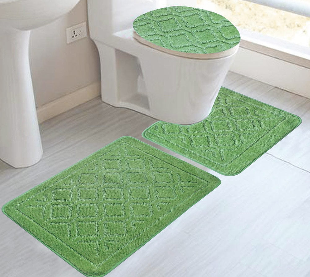 Catherine 3-piece Mega Size Bathroom Mat Set, Sage