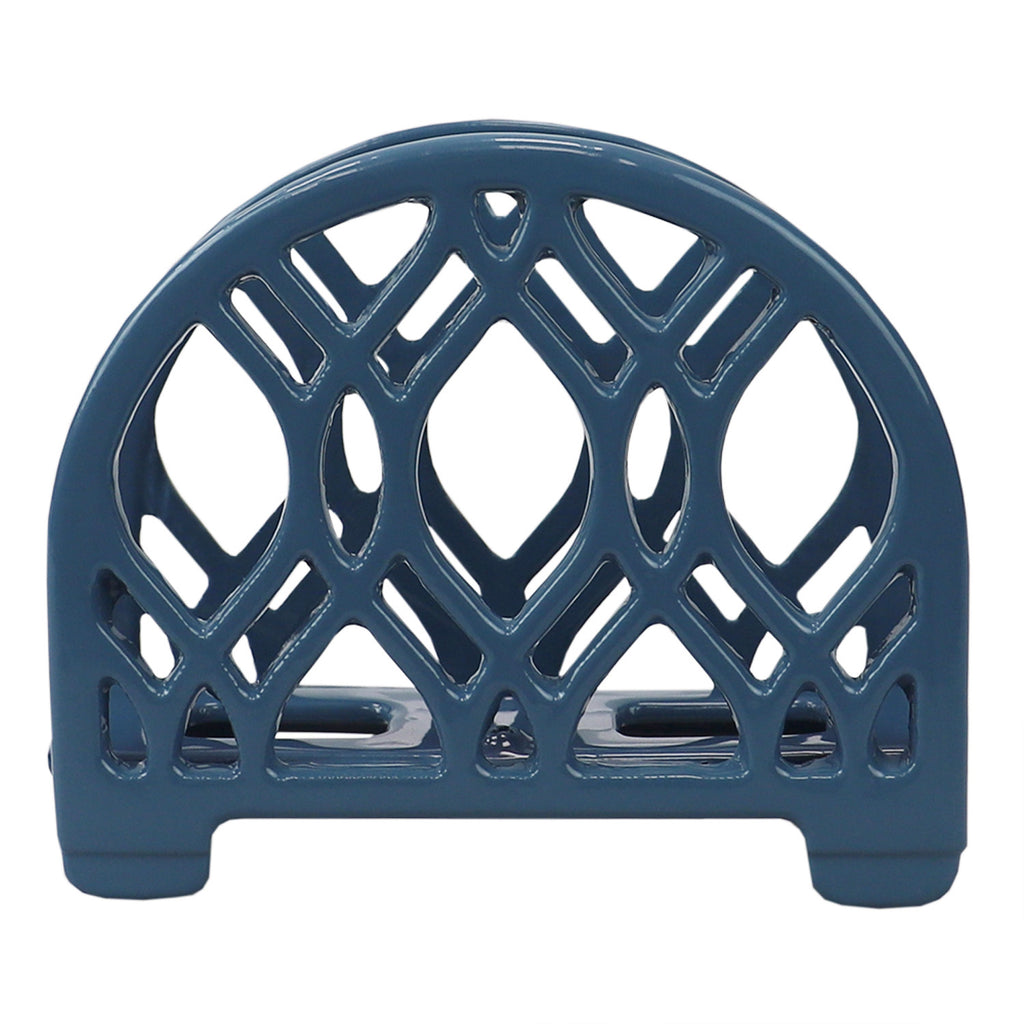 Home Basics Iris Collection Cast Iron Napkin Holder, Slate Blue ...