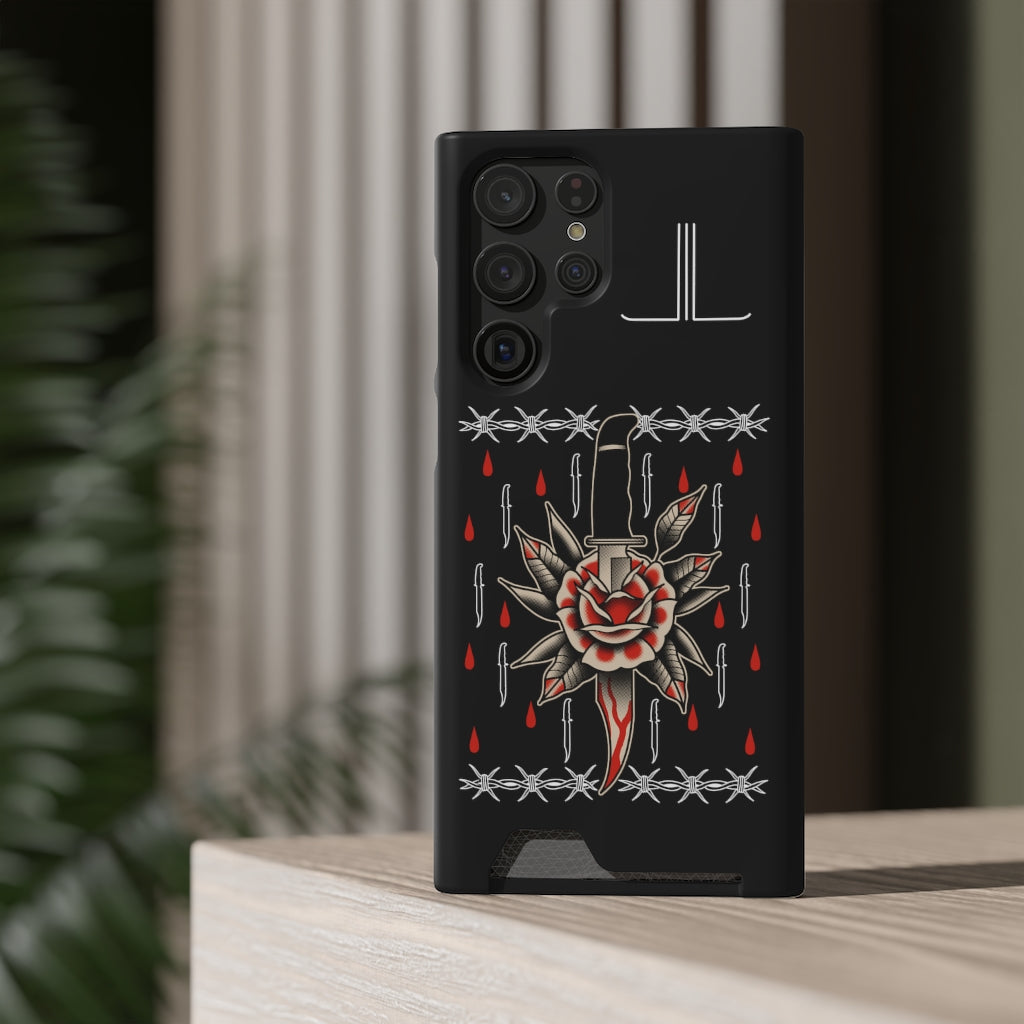 Rose Of Death Phone Case With Card Holder - Last Light Apparel