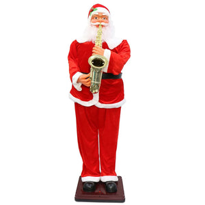 70" Inch Christmas Life Size Animated Rock Singing and Dancing Santa Claus Collapsible Decoration - jenshomeandgardendecor