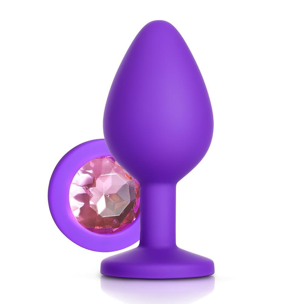 Light Pink Gem Purple Silicone Butt Plug