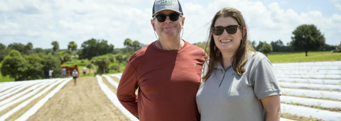 Glenn and Jammie Treadwell on a hemp farm