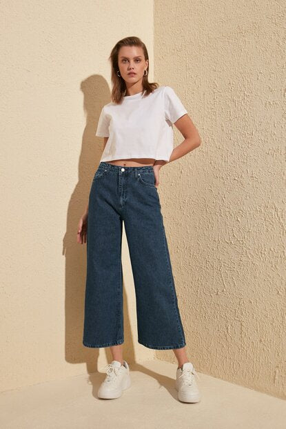 high waisted culotte jeans