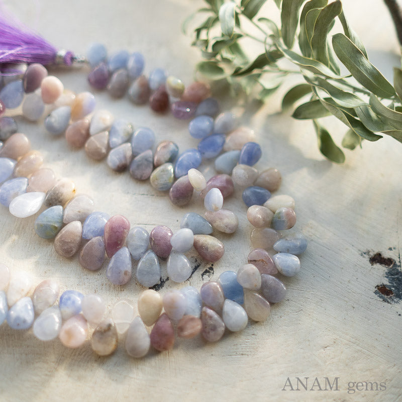 チベット産アンデシン ペアシェイプ カット-ANAM gems‖ハンドメイド