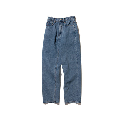 Uniform Bridge Wide One Tuck Denim Pants - Light Indigo – Uniform