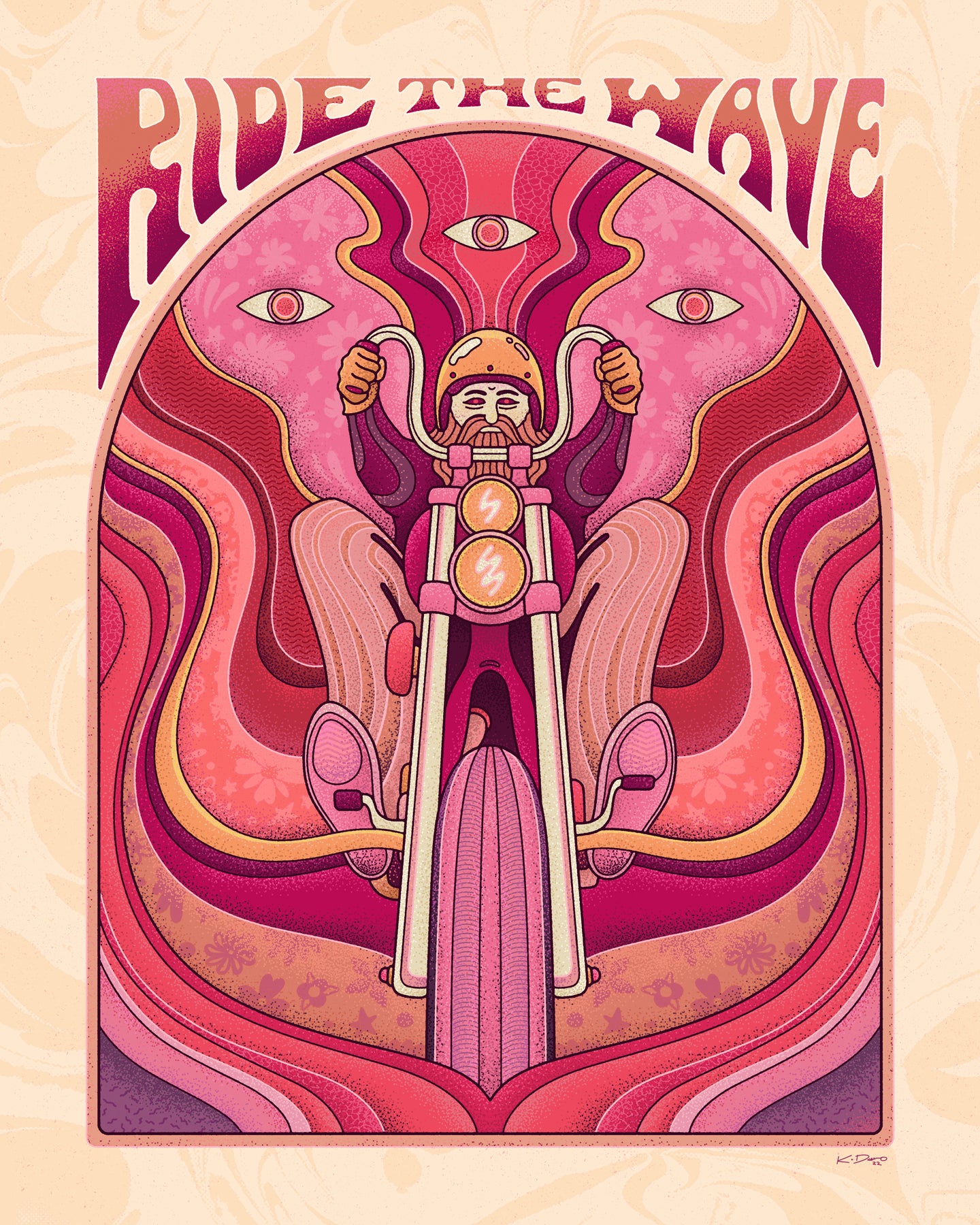 Kurt Diserio Pittsburgh artist psychedelic trippy motorcycle chopper art design