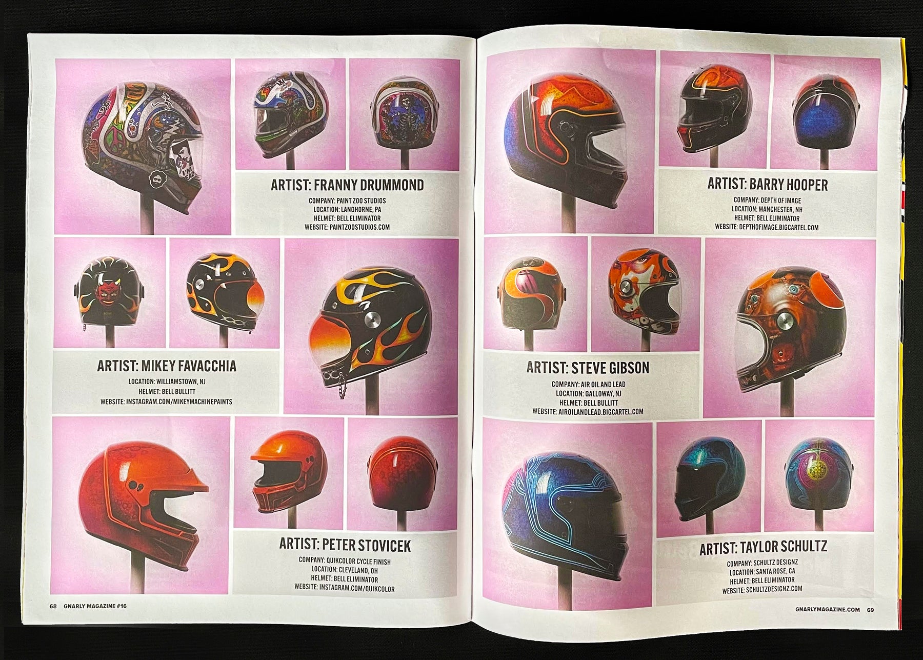 Trippy Ten helmet art show Glory Daze Pittsburgh Gnarly Magazine feature