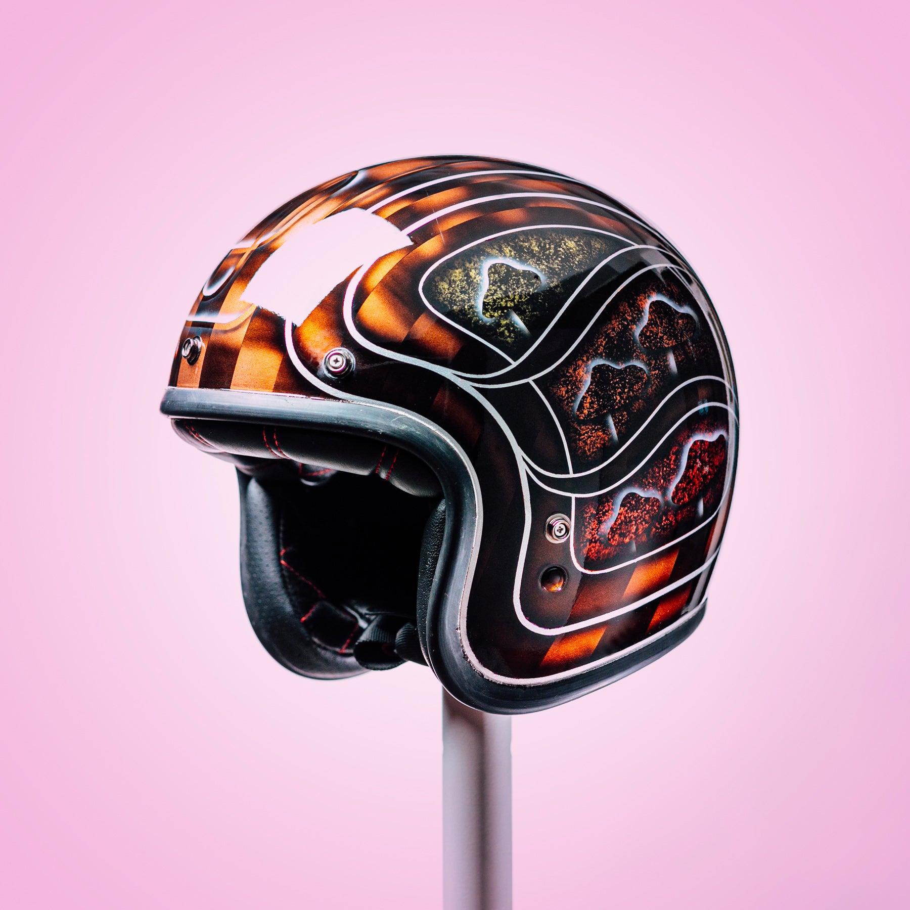 Trippy Ten Helmet Art Show Pittsburgh Johnny A. Harris Kustom Paint