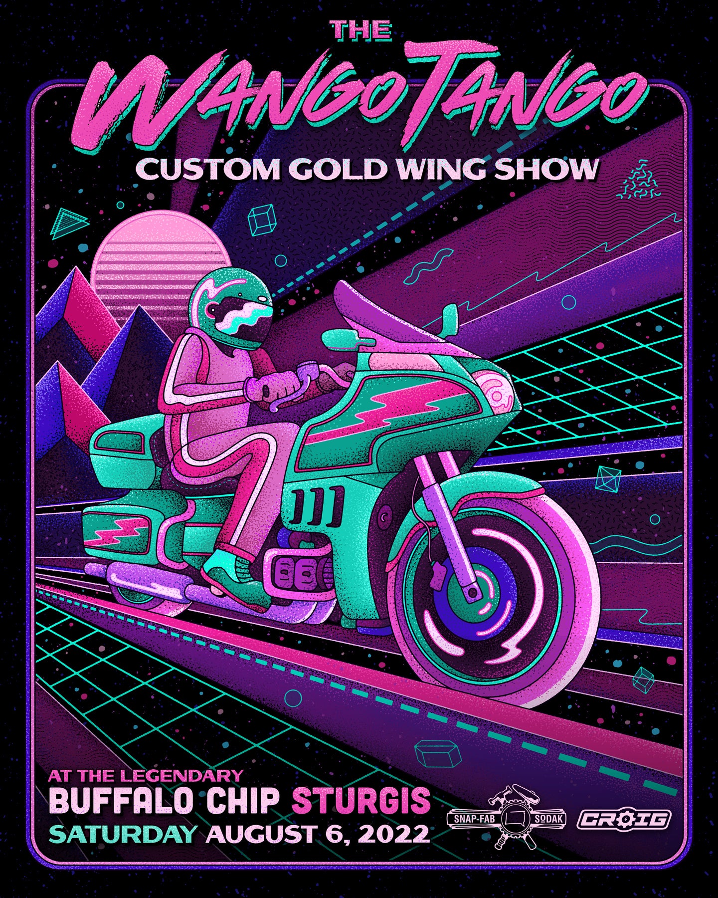 Kurt Diserio Pittsburgh poster illustration designer Wango Tango custom gold wing motorcycle show event