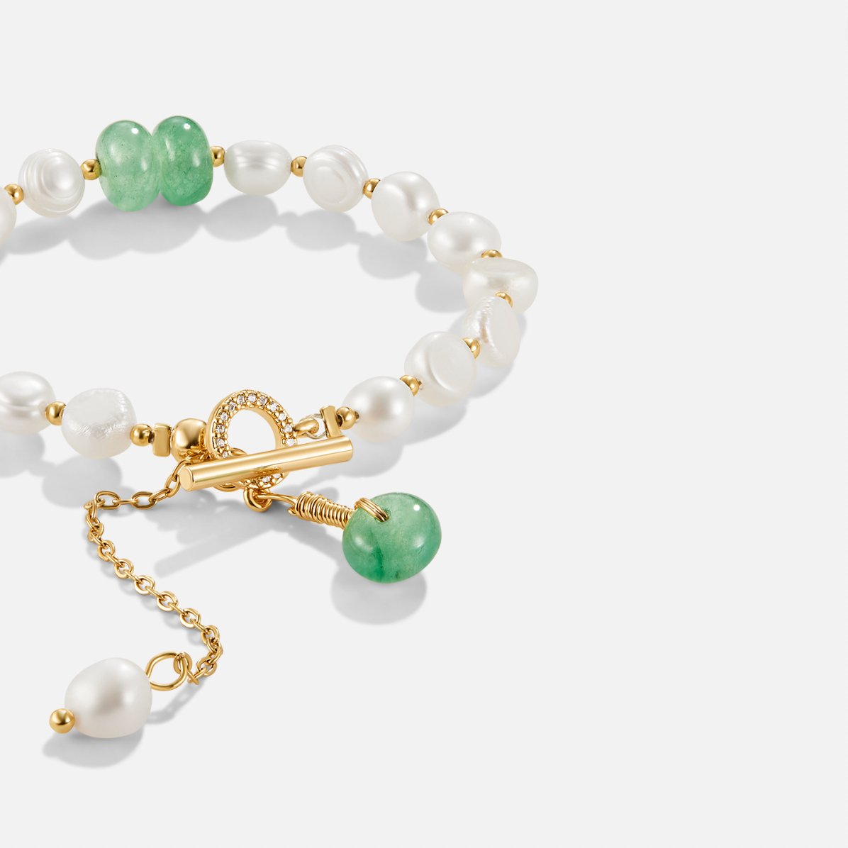 Freshwater Pearl & Aventurine Bracelet