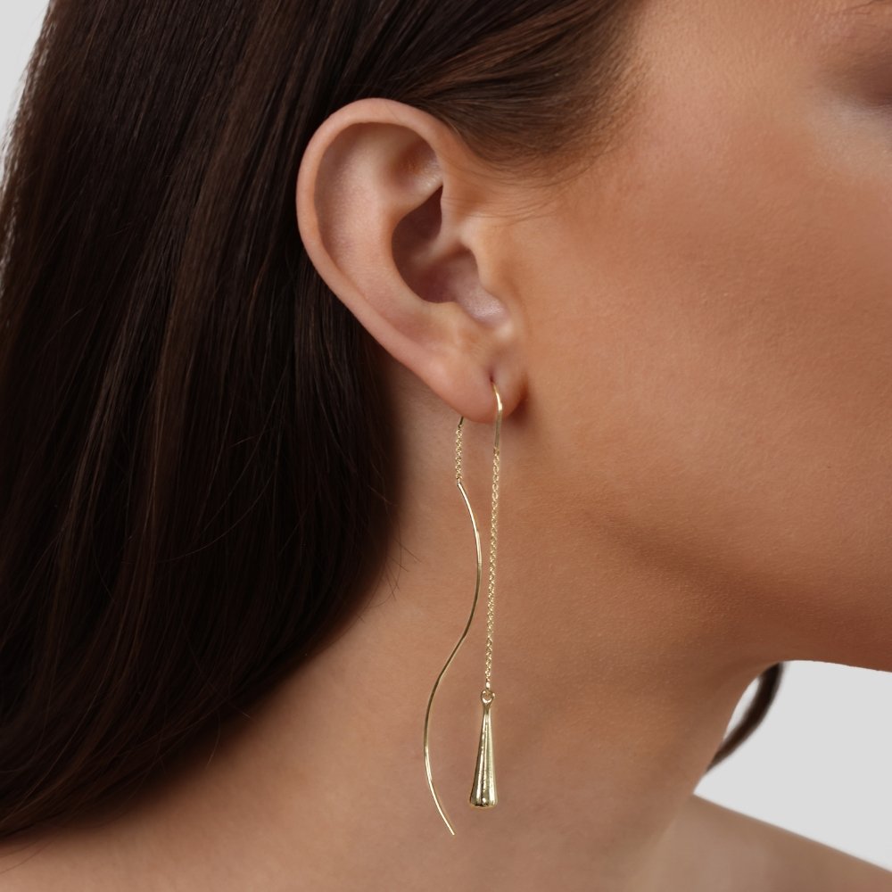 Golden Teardrop Tassel Earrings - Beautiful Earth Boutique product image