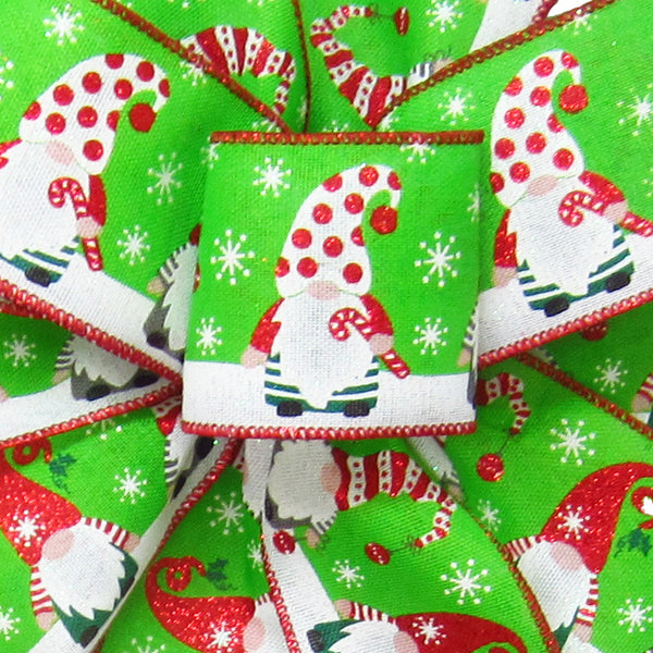 Wired Red & Green Stripes Merry Christmas Ribbon (#40-2.5