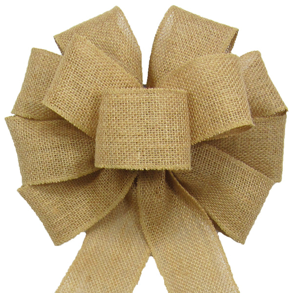 Natural Burlap Ribbon Wedding Bows - 10 Wide, 18 Long Tails, Set of —  GiftWrap Etc