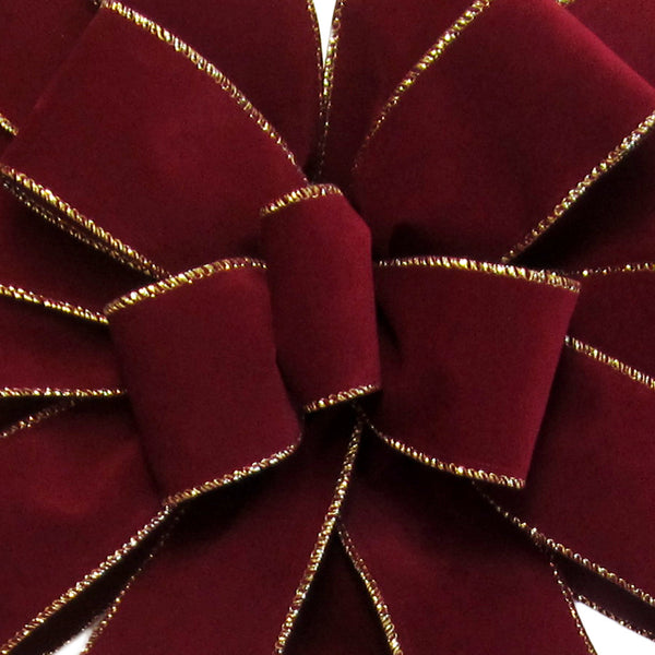 Hand tied Bows - Wired Indoor Outdoor Brown Velvet Bow 8 Inch