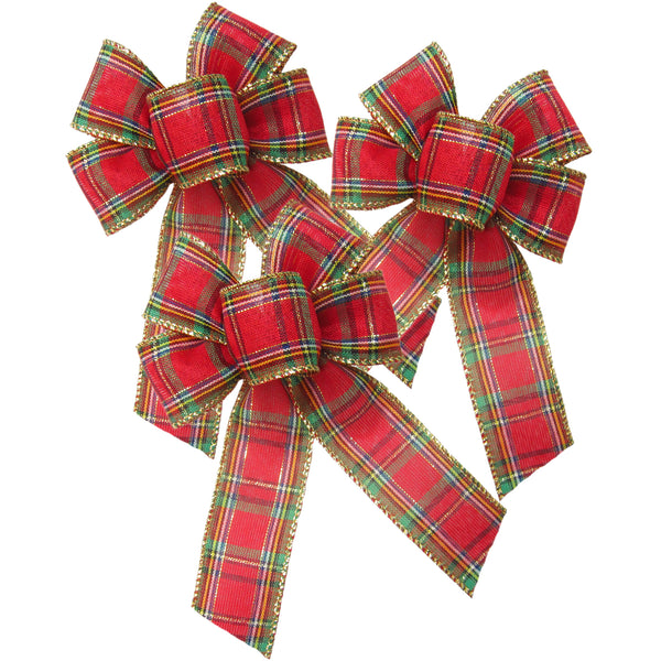 Wired Indoor Outdoor Bright Red Velvet Bow (2.5