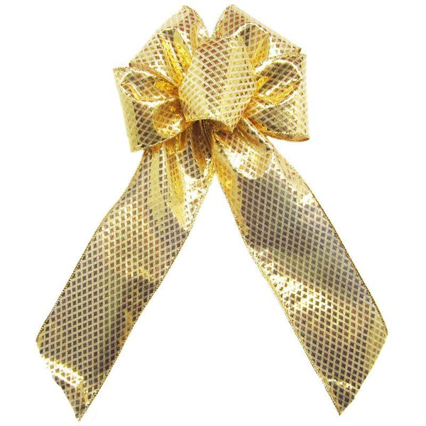 1.5 wired ribbon gold semi translucent semitransparent holiday Mardi Gras  5 yds