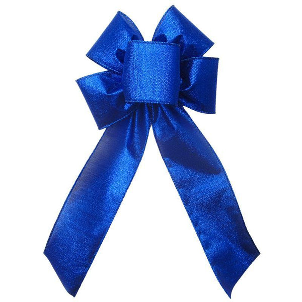 Christmas Bows - Patriotic Bows - Wired Radiant Metallic Royal Blue Bow 8