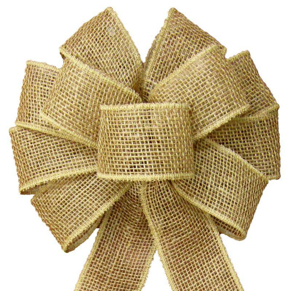 Burlap Bows - Rustic Bows - Wired Gunnysack Ivory Burlap Bow 8