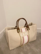 Load image into Gallery viewer, LUXE ALBA CANVAS TOTE JUMBO - PINK STRIPE
