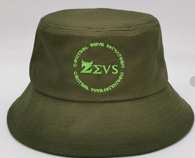 olive green prada bucket hat