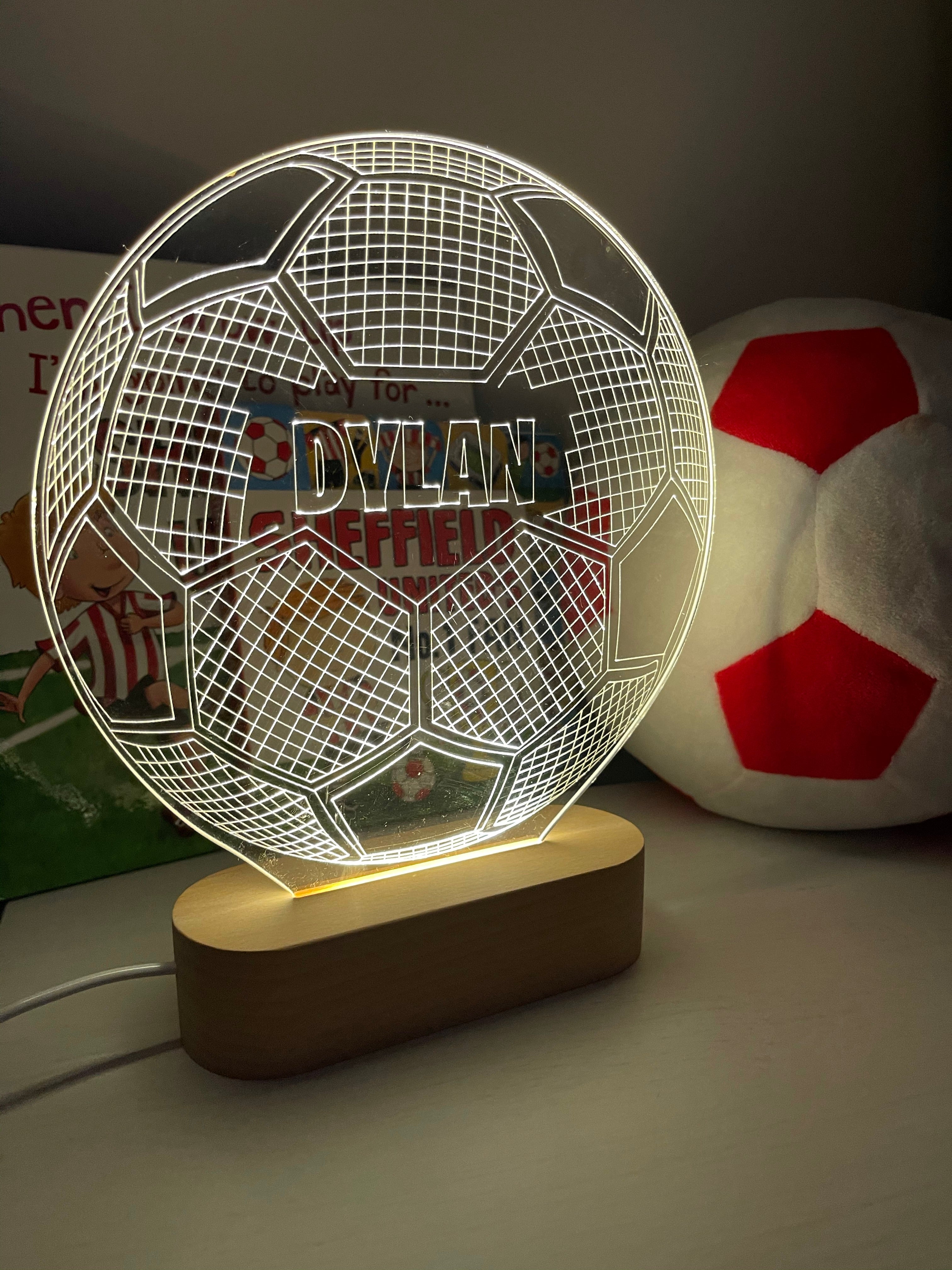 personalised football night light