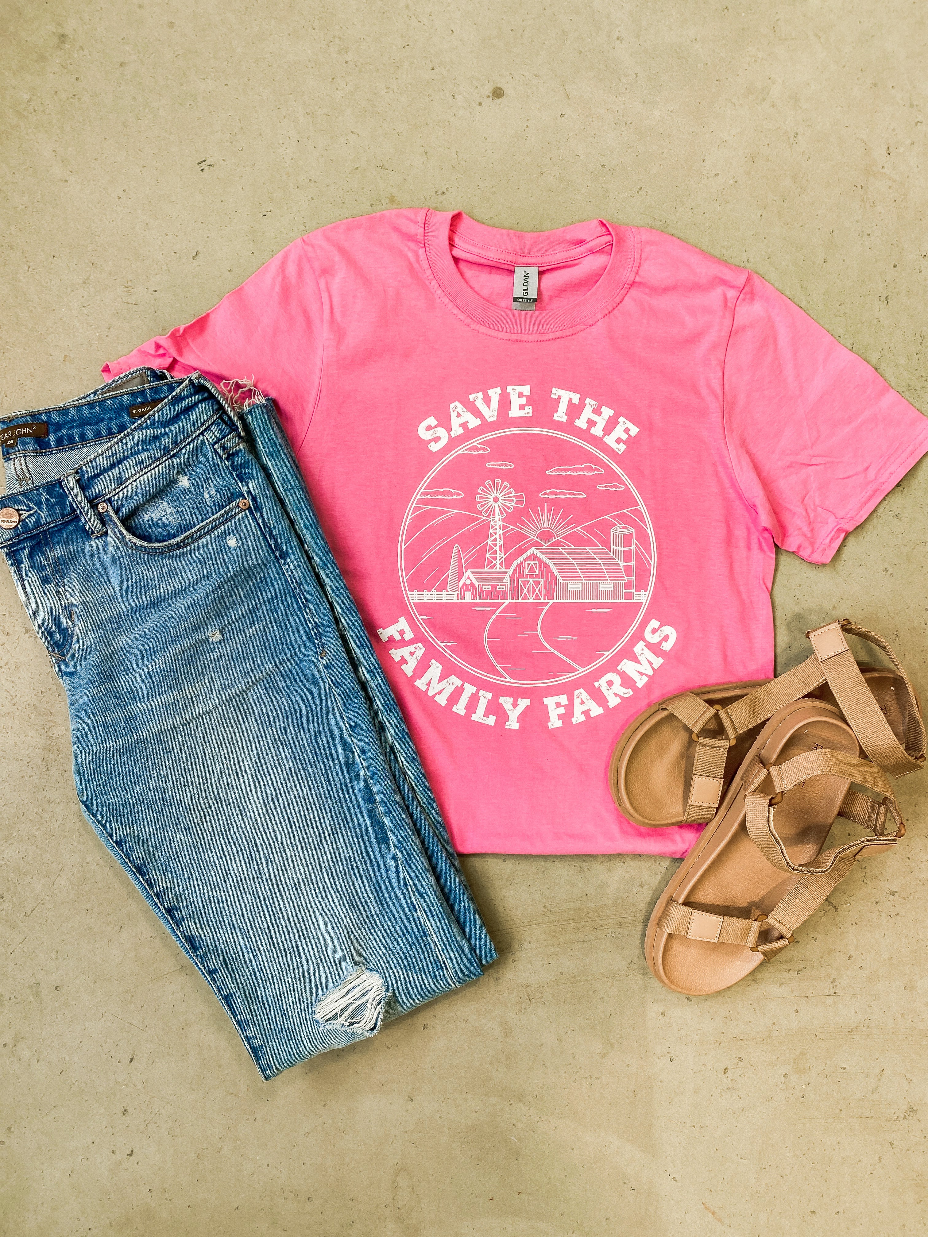 'Save the Family Farms' Pink Tee