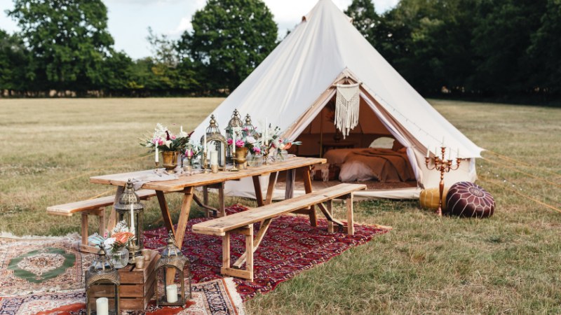 Bell Tent - Glamping - Wedding Festival Ideas - Wedding Weekend Ideas - Outdoor Wedding Inspiration - Tipi Wedding Inspiration