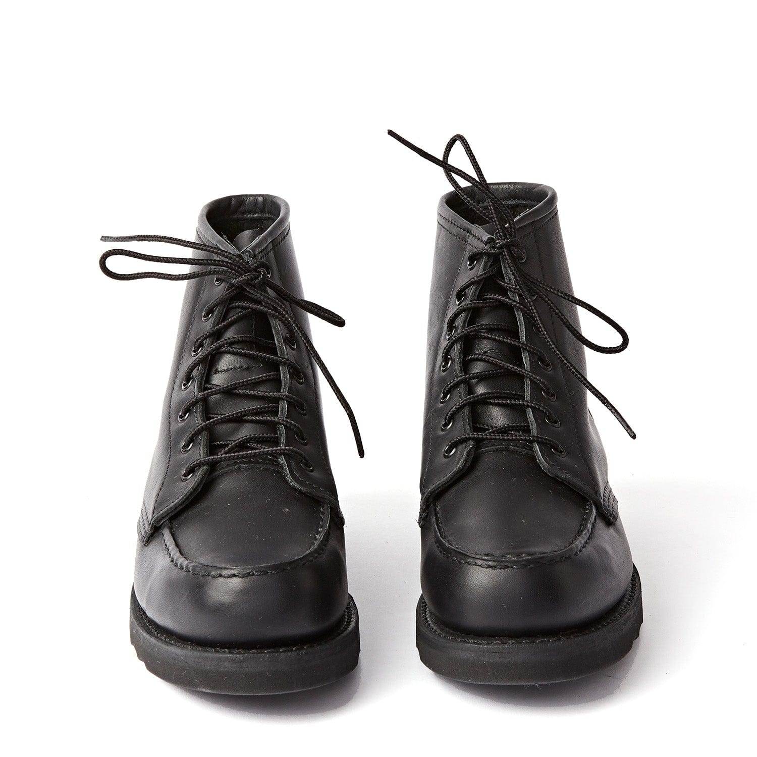 black boots moc toe