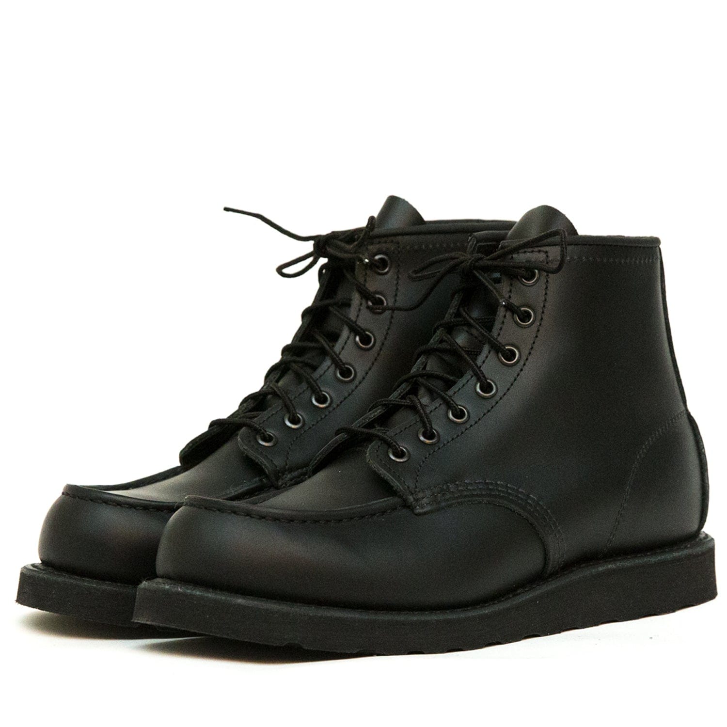 red wing black moc toe boots