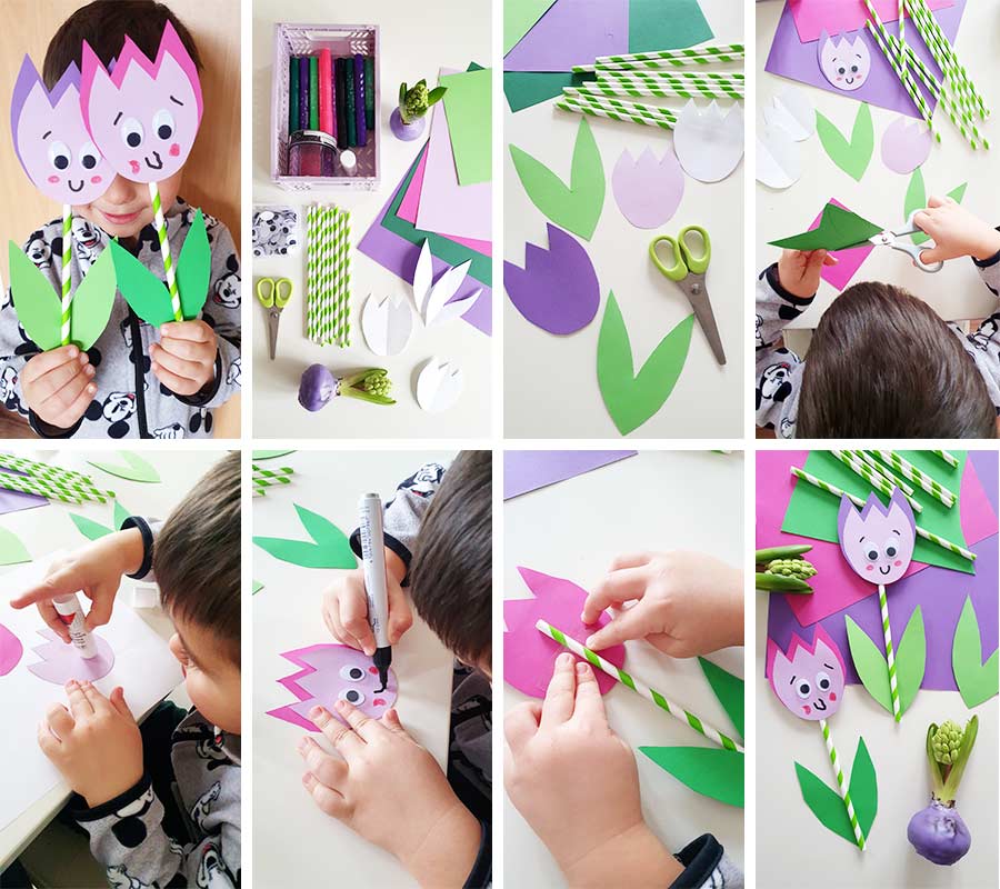 Bastelidee- DIY Tulpe aus Papier