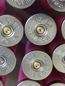Empty Pink Shotgun Shells Pink Hulls 12 Gauge Once Fired Shotshells Cleaned Casings Ammo Spent Cartridges 12 GA Hand Polished 12 pcs