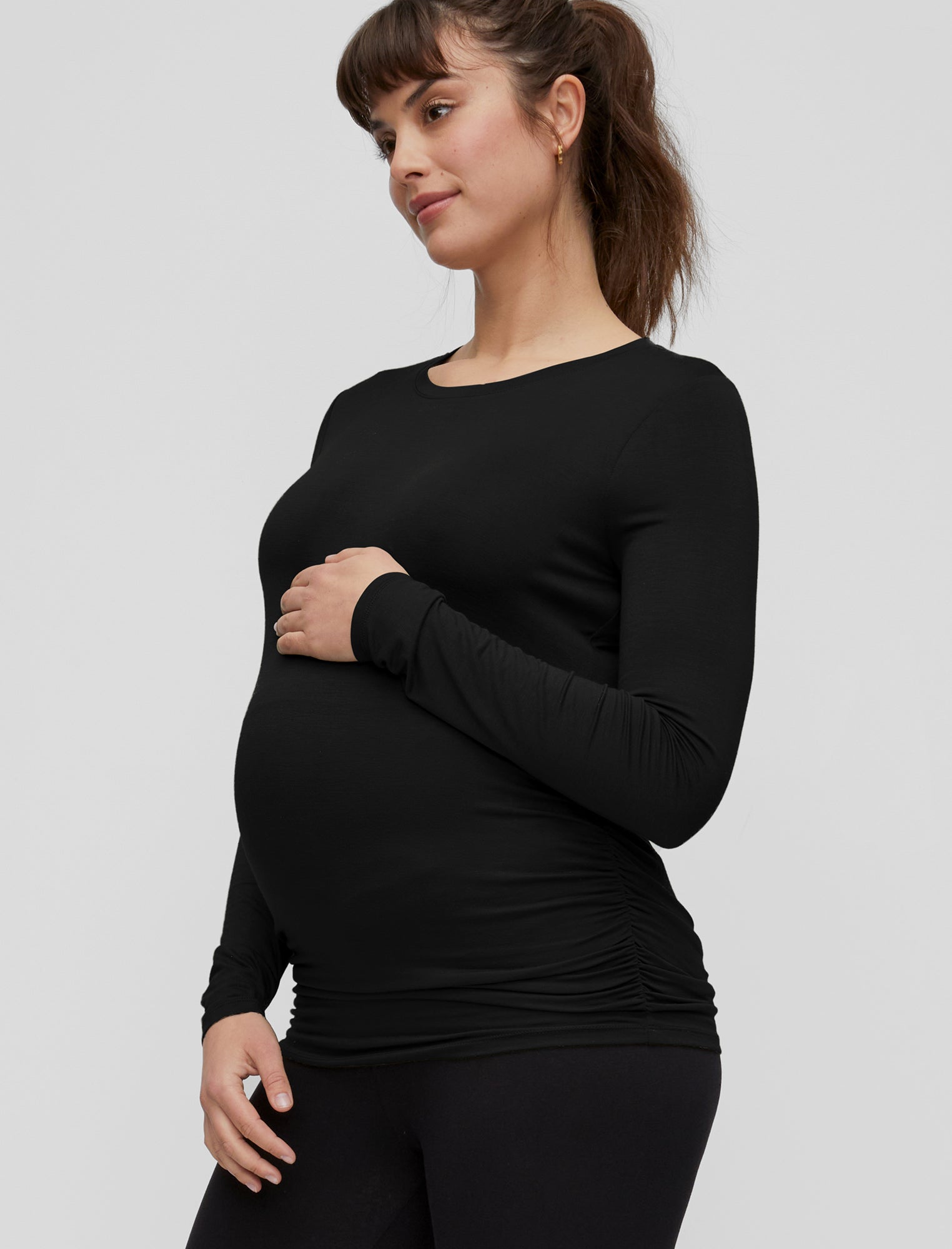 Enerful Maternity Fleece Lined Leggings for Women Over The Belly Workout  Winter Warm Thick Pregnancy Yoga Pants with Pockets : : Clothing