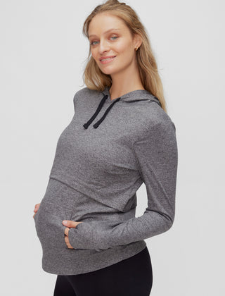 Motherhood Maternity Women's Lift Up Nursing Hoodie, Black, Small at   Women's Clothing store