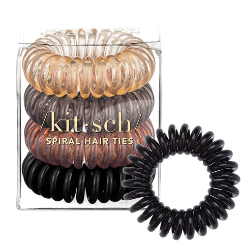 Spiral hair ties in boxed packaging