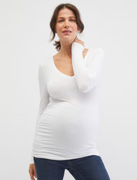 Long Sleeve Ruched Maternity Shirt | Motherhood Maternity