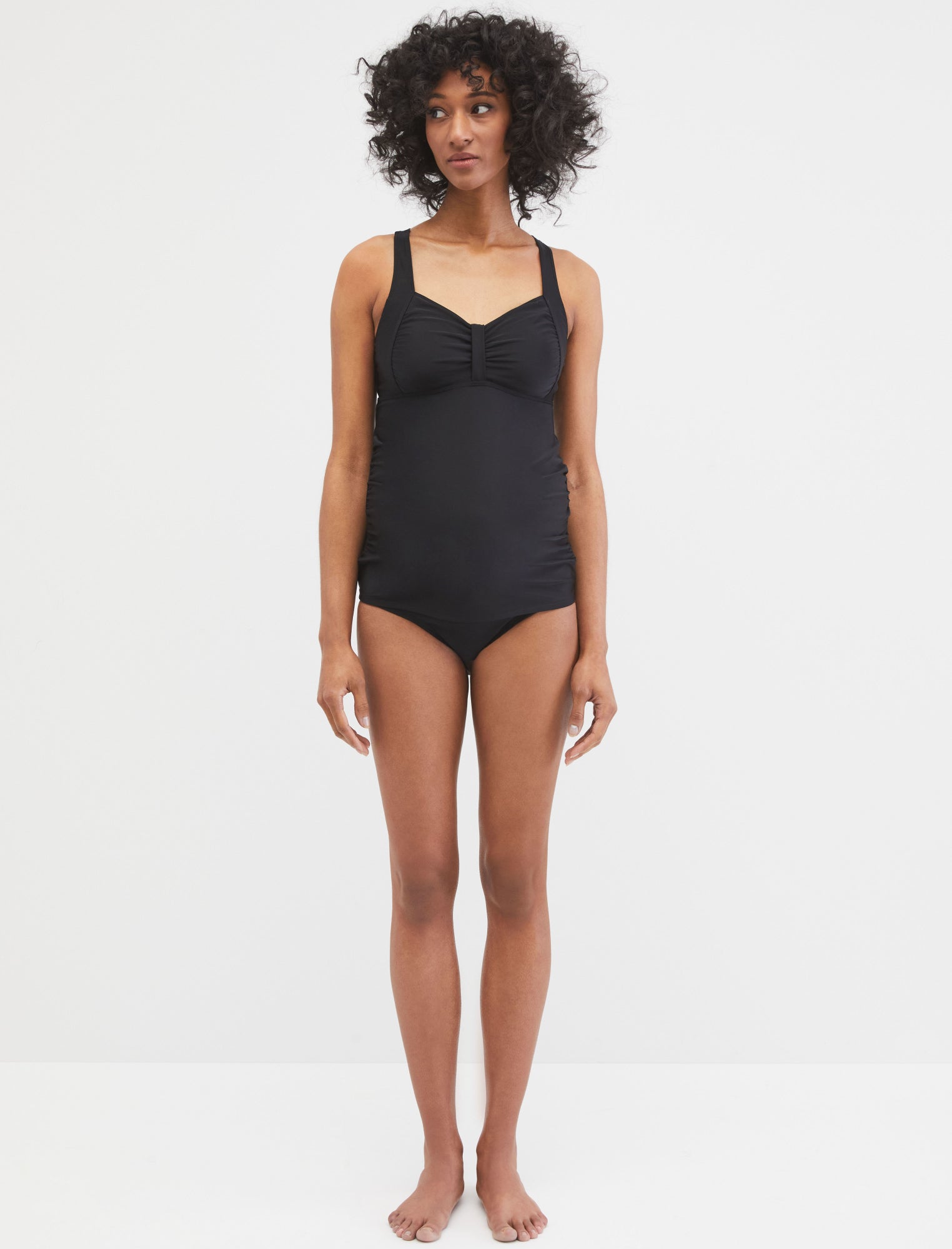 Lait & Co - Cosette Twist Front Maternity Swimsuit in Black