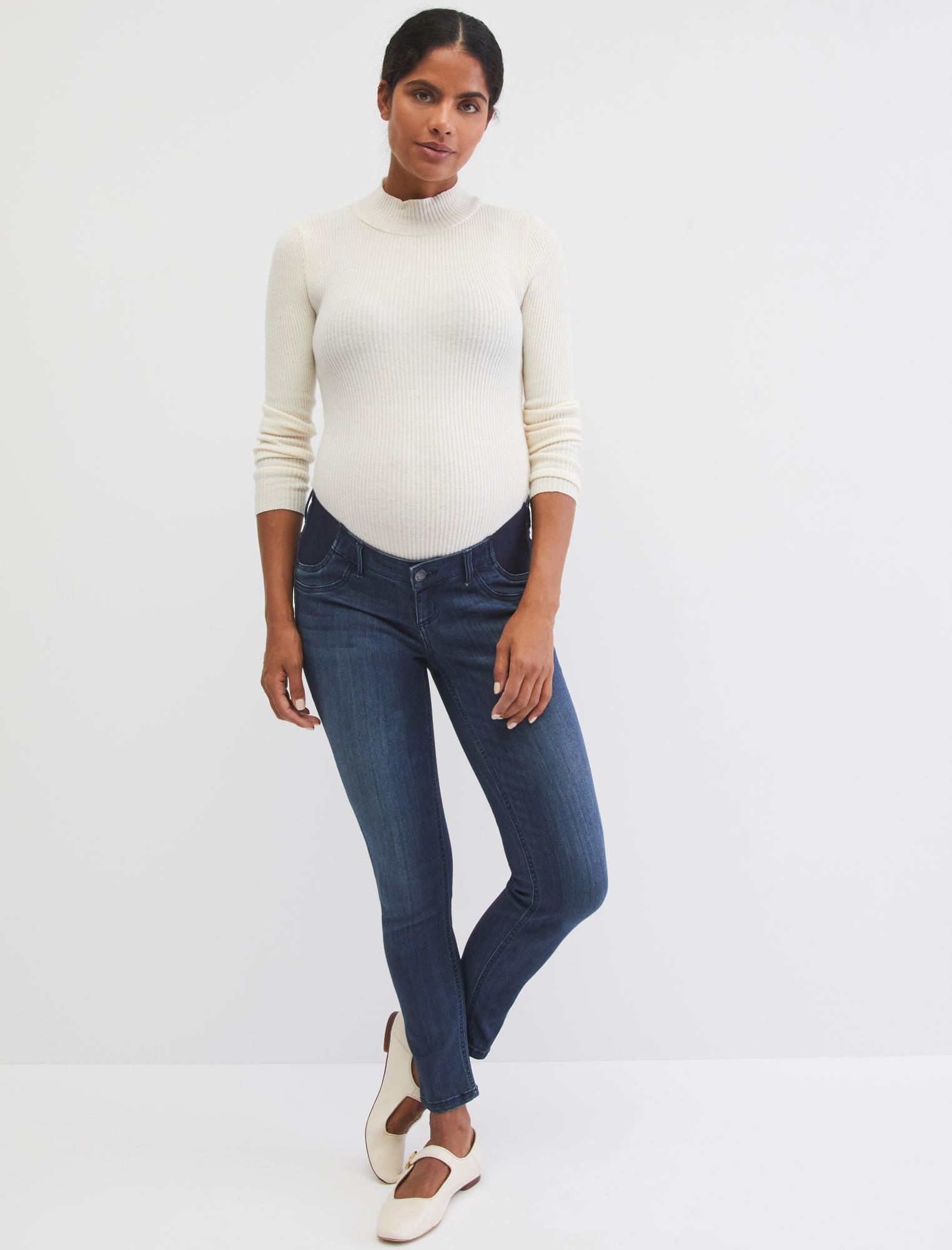 J Brand, J Brand Side Panel Mama J Super Skinny Maternity Jeans in  Seriously Bl