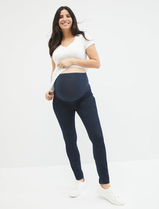 V VOCNI Maternity Jeans Skinny Distressed Denim Stretch Slim Jeggings  Underbelly Pregnancy Pants 55-Light Blue Small at  Women's Clothing  store